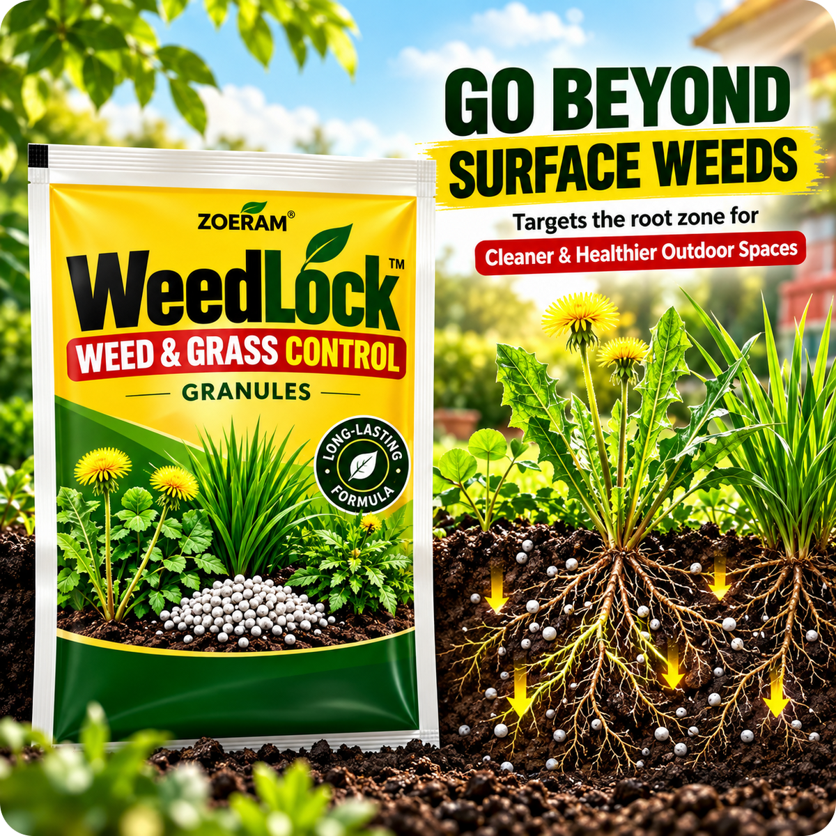 🌿 WeedLock™ — Weed & Grass Control Granules 🚫🌱