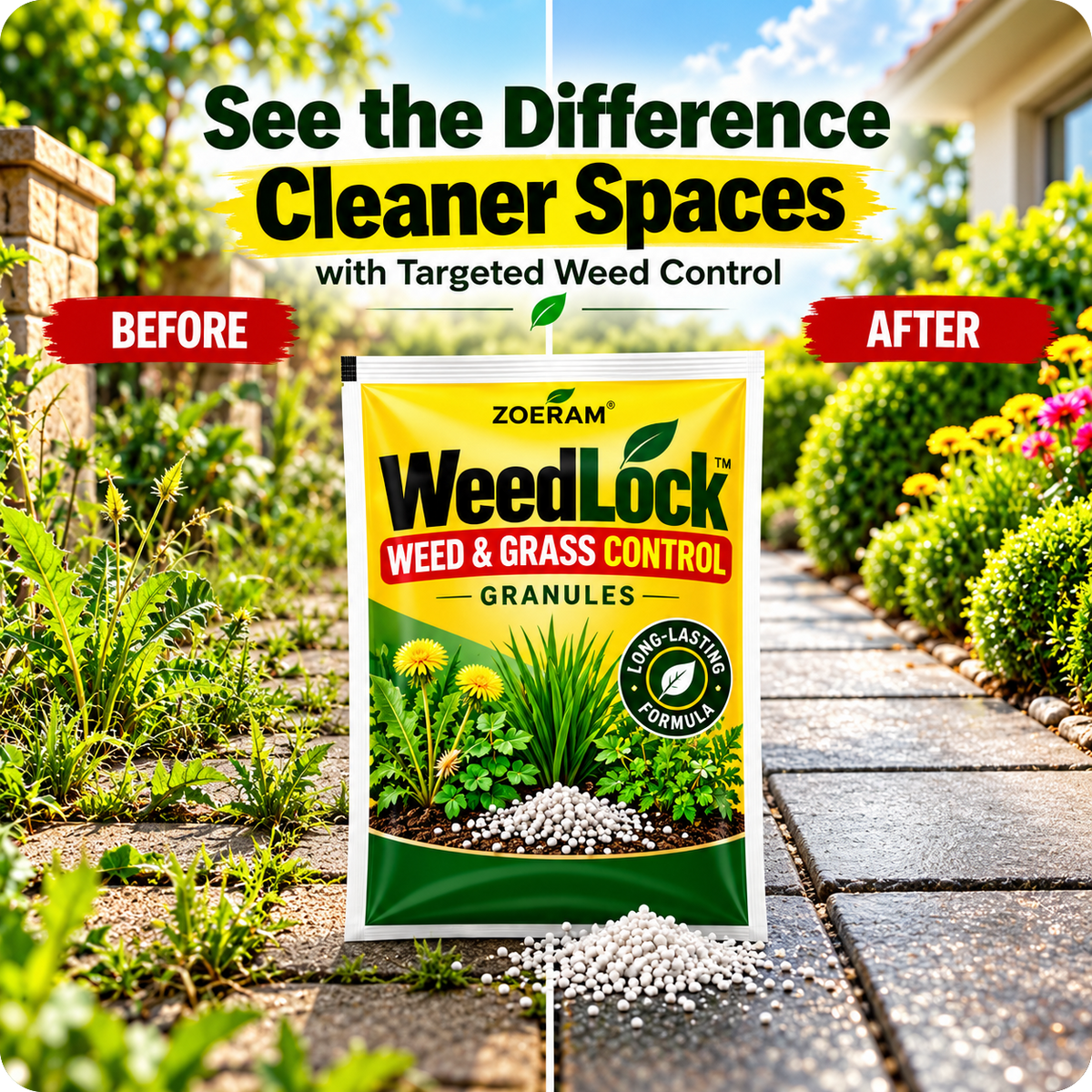 🌿 WeedLock™ — Weed & Grass Control Granules 🚫🌱