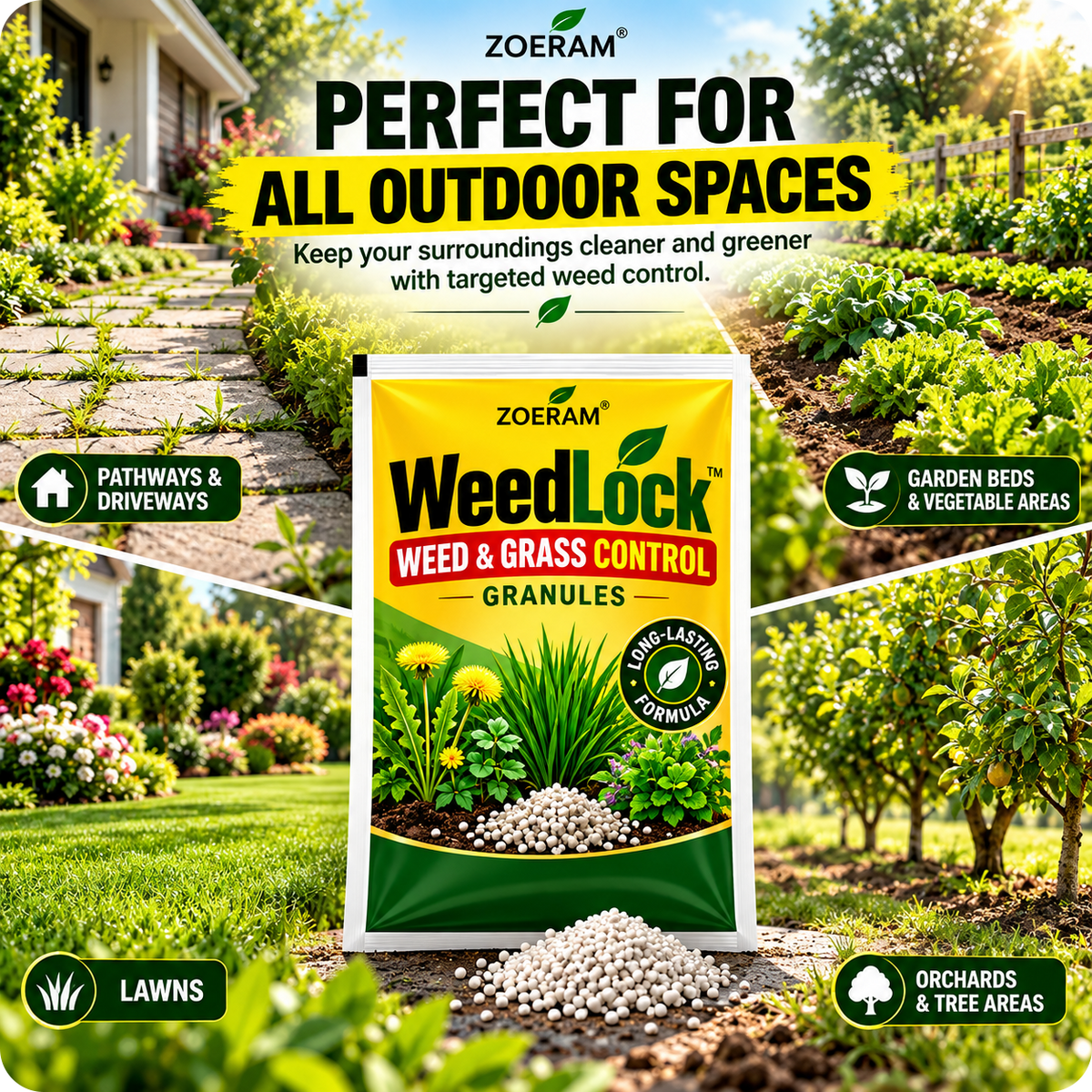 🌿 WeedLock™ — Weed & Grass Control Granules 🚫🌱