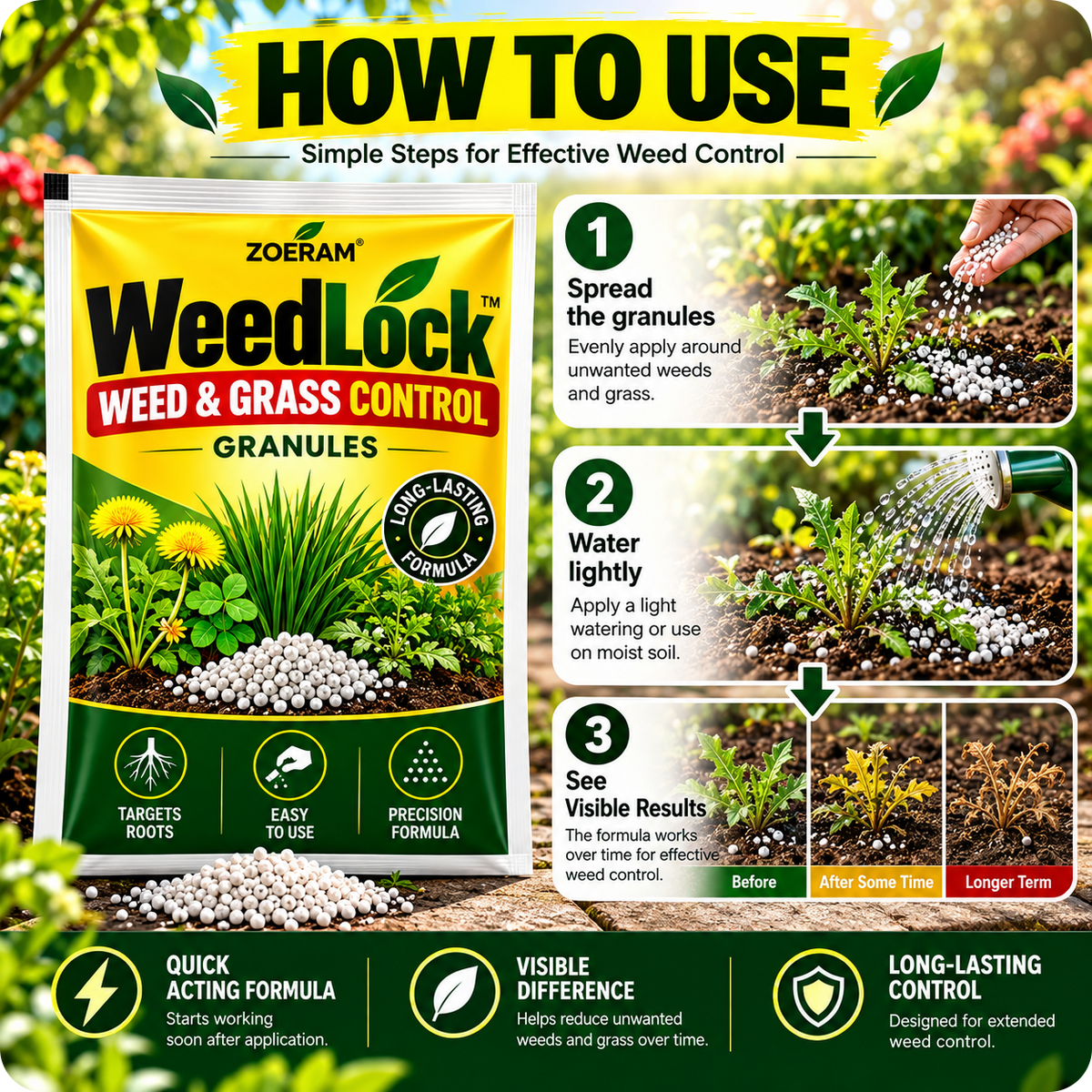 🌿 WeedLock™ — Weed & Grass Control Granules 🚫🌱
