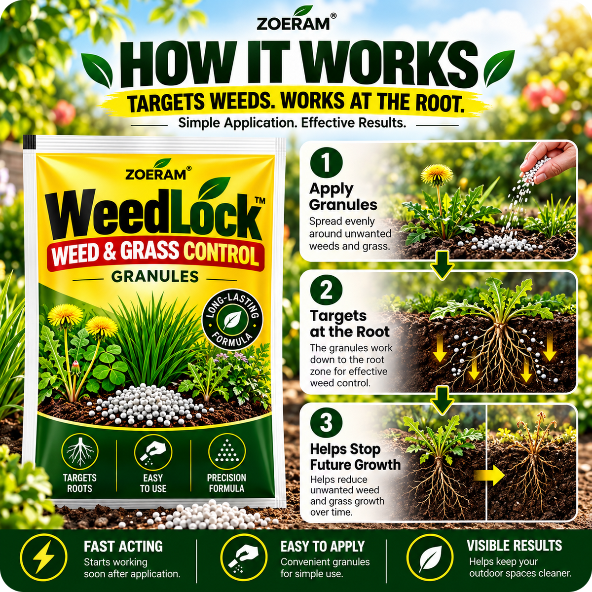 🌿 WeedLock™ — Weed & Grass Control Granules 🚫🌱