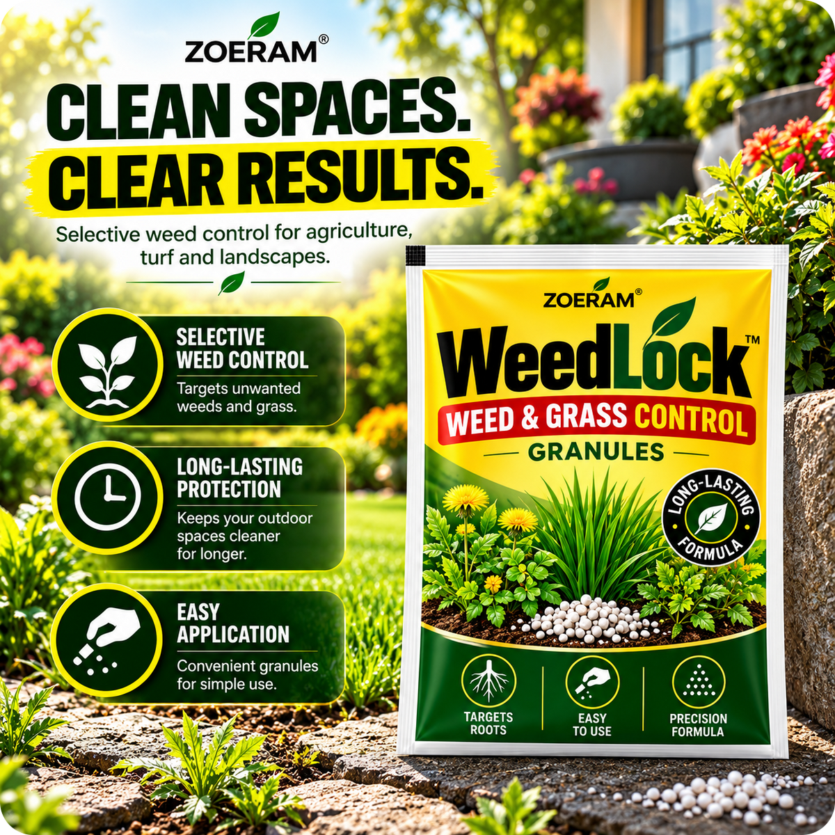 🌿 WeedLock™ — Weed & Grass Control Granules 🚫🌱
