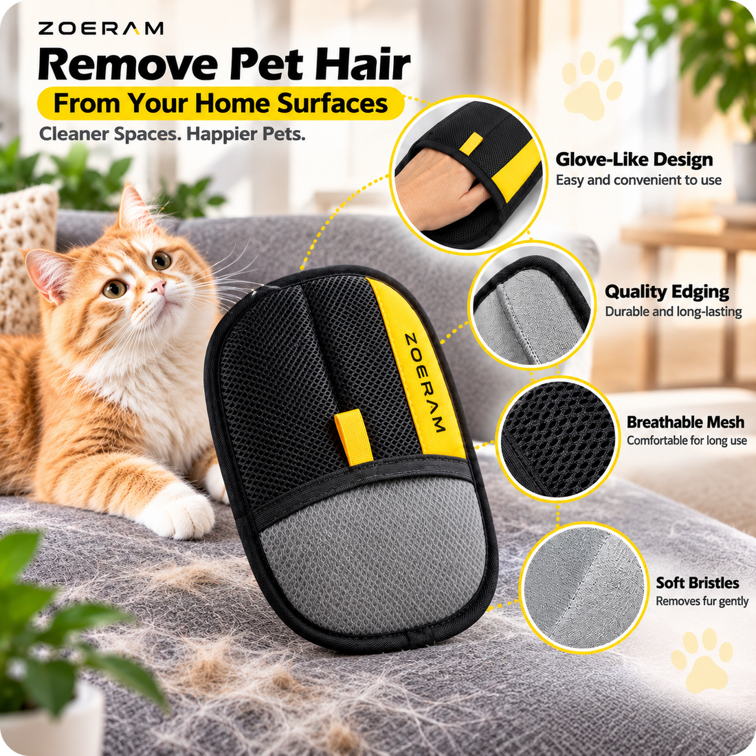 ✨ Smart Grooming Glove — Easy Pet Hair Removal 🐶🐱