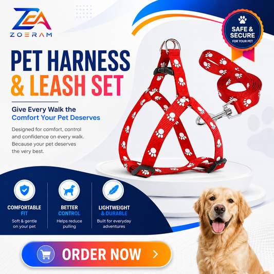ZOERAM Pet Harness & Leash Set